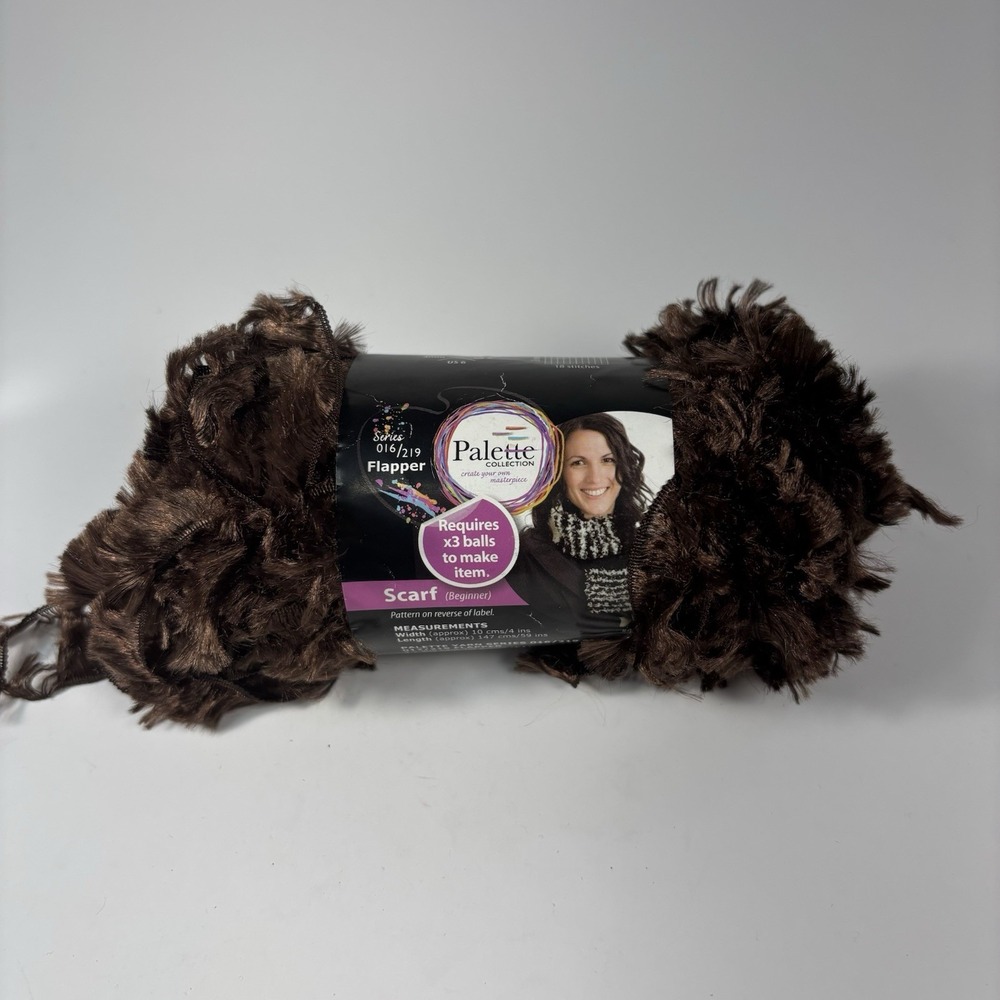 Palette Collection Flapper Yarn Eyelash Color TRUFFLES # 21613286 Brown 50g 63yd
